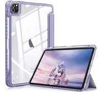 FINTIE Funda híbrida Compatible con iPad Pro de 11 Pulgadas (2022/2021/2020/2018, 4ª/3ª/2ª/1ª generación) - Funda Transparente Ultra Delgada a Prueba de Golpes con Soporte para lápices, Encendido y