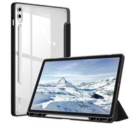 FINTIE Funda híbrida Delgada para Samsung Galaxy Tab S10 Plus 2024/S9 FE Plus/Tab S9 Plus de 12.4 Pulgadas 2023 con Soporte para S Pen, Funda a Prueba de Golpes con Carcasa Trasera Transparente-Negro