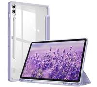 FINTIE Funda híbrida Delgada para Samsung Galaxy Tab S10 Plus 2024, S9 FE/S9 Plus de 12.4 Pulgadas 2023 Soporte para S Pen, Funda a Prueba de Golpes con Carcasa Trasera Transparente, Lilac Purple