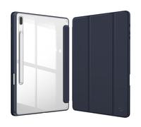 FINTIE Funda híbrida Delgada para Samsung Galaxy Tab S8 Plus/S8+ 2022/S7 FE 2021/S7 Plus 2020 de 12.4 Pulgadas con Soporte para bolígrafo S, Funda a Prueba de Golpes con Carcasa Trasera Transparente