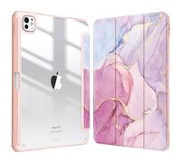 Fintie Funda híbrida para iPad Pro de 11 Pulgadas M4 (2024) (número de Modelo: A2836/A2837/A3006) con Soporte para lápices, Funda Protectora a Prueba de Golpes con Cubierta Trasera Dura Transparente