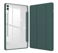 Fintie Funda híbrida para Samsung Galaxy Tab S10 Plus 2024/S9 FE+/Tab S9 Plus 12.4 Pulgadas 2023 Soporte para lápiz a Prueba de Golpes con Carcasa rígida Transparente en la Parte Posterior, Verde