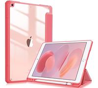 Fintie Funda híbrido para iPad 2021/2020/2019 de 10.2 Pulgadas-[Soporte para lápices Integrado] Funda a Prueba de Golpes con Carcasa Trasera Transparente Transparente, Encendido automático, sandía