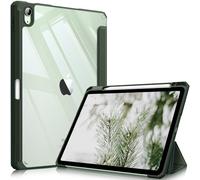 Fintie Funda iPad Air 11 Pulgadas 2025(M3) / 2024(M2), Funda iPad Air 5ª Gen(2022)/4ª Gen(2020) 10.9"- Híbrida Delgada Antichoque con Carcasa Trasera Transparente y Soporte para Lápiz - Verde Alpino