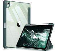Fintie Funda iPad Air 11 Pulgadas 2025(M3) / 2024(M2), Funda iPad Air 5ª Gen(2022)/4ª Gen(2020) 10.9"- Híbrida Delgada Antichoque con Carcasa Trasera Transparente y Soporte para Lápiz - Verde