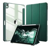 Fintie Funda iPad Air 11" M4/M3/M2 (2026/2025/2024), iPad Air 5ª Gen/4ª Gen (2022/2020) de 10.9"- Híbrida Delgada Antichoque con Carcasa Trasera Transparente y Soporte para Lápiz -Satinado Verde