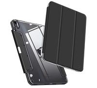 Fintie Funda iPad Air 11 Pulgads 2024, iPad Air 5ª Gen 2022/4ª Gen 2020 de 10,9'', Parte Trasera Transparente con Discreto Soporte retráctil para bolígrafo, Encendido y Apagado,Negro