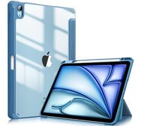 Fintie Funda iPad Air 11 Pulgadas 2025(M3) / 2024(M2), Funda iPad Air 5ª Gen(2022)/4ª Gen(2020) 10.9"- Híbrida Delgada Antichoque con Carcasa Trasera Transparente y Soporte para Lápiz - Azul Neblina