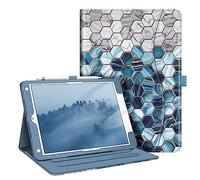 Fintie Funda iPad de 9.ª, 8.ª y 7.ª Gen. (2021/2020/2019) 10,2", protección en Esquinas, Soporte multiángulo, Bolsillo, Soporte para lápiz, Encendido y Apagado automático, hexágonos (Agate Hexagons)