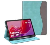Fintie Funda Lenovo Tab M11 2024 11 Pulgadas/Xiaoxin Pad 2024 11" | Carcasa Trasera de TPU Suave y Multiángulo con Ranuras para Documentos, Verde Marron