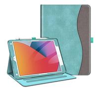 Fintie Funda Multiángulo Compatible con iPad 10,2" 2021/2020/2019 (9.ª, 8.ª y 7.ª Gen) - [Protección de Esquinas] Carcasa con Bolsillo y Auto-Reposo/Activación, Verde Menta
