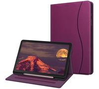 Fintie Funda Multiángulo Compatible con Samsung Galaxy Tab S6 Lite de 10.4" (2022/2020) con Portalápiz - Trasera de TPU Suave con Bolsillo y Auto-Reposo/Activación, Morado