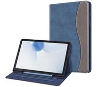 Fintie Funda Multiángulo Compatible con Samsung Galaxy Tab S6 Lite de 10.4" (2022/2020) con Portalápiz - Trasera de TPU Suave con Bolsillo y Auto-Reposo/Activación, Azul Oscuro