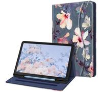 Fintie Funda Multiángulo Compatible con Samsung Galaxy Tab S6 Lite de 10.4" (2022/2020) con Portalápiz - Trasera de TPU Suave con Bolsillo y Auto-Reposo/Activación, Hibisco