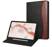 Fintie Funda Multiángulo Compatible con Samsung Galaxy Tab S6 Lite de 10.4" (2022/2020) con Portalápiz - Trasera de TPU Suave con Bolsillo y Auto-Reposo/Activación, Negro/Marrón