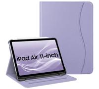 Fintie Funda Multiángulo para iPad Air 11 Pulgadas 2025(M3)/2024(M2), Funda iPad Air 5ª Gen(2022)/4ª Gen(2020) 10.9" con Portalápiz - Delgada con Bolsillo y Auto-Reposo/Activación,Lila Gris