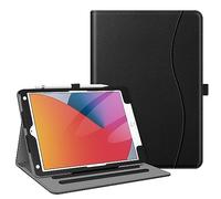 Fintie Funda Multiángulo Compatible con iPad 10,2" 2021/2020/2019 (9.ª, 8.ª y 7.ª Gen) - [Protección de Esquinas] Carcasa con Bolsillo y Auto-Reposo/Activación, Negro