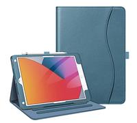 Fintie Funda Multiángulo para iPad de 10,2 Pulgadas de 9/8/7 Generación | (Modelo 2021/2020/2019) - [Protección de Esquinas] Carcasa con Bolsillo y Auto-Reposo/Activación, Azul Neblina