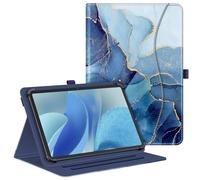 Fintie Funda multiángulo Universal para Tablet TECLAST T65 MAX/DOOGEE Tab E3 Pro/Blackview de 13 Pulgadas, Odea/DOOGEE T36/T20/T40PRO/TECLAST T60Plus de 12 Pulgadas, Mármol Dorado Azul