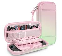 FINTIE Funda Nintendo Switch 2(Modelo 2025) - Funda de Transporte con 20 Soportes para Tarjetas de Juego y Correa para la Consola Nintendo Switch y Sus Accesorios, Verde Rosado Degradado