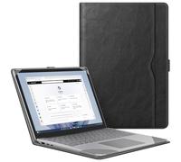 Fintie Funda para 15 Pulgadas Microsoft Surface Laptop 6 2024 y 5/4/3 (Modelos 1872/1873/1953/1979), Piel sintética con Bolsillo Grande, Color Negro