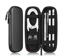 FINTIE Funda para Apple Pencil Pro, USB-C y 1ª/2ª Generación, Transporte de Piel Sintética Compatible con Apple Pen, Cable USB, Samsung Stylus, Negro