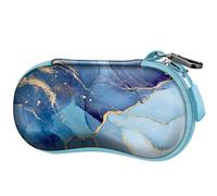 FINTIE Funda para gafas de sol, carcasa rígida de EVA a prueba de golpes, funda para gafas deportivas con mosquetón de metal, soporte para gafas de viaje con cremallera, Mármol Z-ocean, talla única