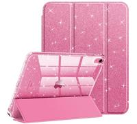 Fintie Funda para iPad 11ª Gen 2025 (A16) de 11 Pulgadas, iPad 10ª Gen de 10.9 Pulgadas (2022) con Soporte para bolígrafo, Funda Brillante antichoque con Cubierta Trasera Transparente,Rosa