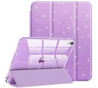 Fintie Funda para iPad 11ª Gen 2025 (A16) de 11 Pulgadas, iPad 10ª Gen de 10.9 Pulgadas (2022) con Soporte para bolígrafo, Funda Brillante antichoque con Cubierta Trasera Transparente,Lila