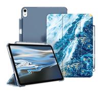Fintie Funda para iPad Air 11 pulgadas M2 2024, iPad Air 5ª Gen 2022/iPad Air 4ª Gen 2020 10,9 pulgadas - Funda protectora rígida SlimShell con soporte para lápiz con Auto-Reposo/Activaci, Océano Azul
