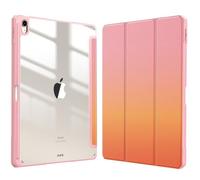 Fintie Funda Híbrida para iPad Air de 13 Pulgadas (M3) 2025 / (M2) 2024, [Soporte para lápices Integrado] a Prueba de Golpes con Carcasa Trasera Transparente,Rosa Degradado