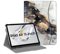 FINTIE Funda para iPad Air de 11 Pulgadas (2024) M2, iPad Air de 6ª / 5ª / 4ª generación (2024/2022/2022) - [visualización multiángulo] Funda Protectora con Soporte para lápices y Bolsillo, mármol