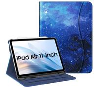 FINTIE Funda para iPad Air de 11 Pulgadas (2024) M2, iPad Air de 6ª / 5ª / 4ª generación (2024/2022/2022) - [visualización multiángulo] Funda Protectora con Soporte para lápices y Bolsillo, Cielo