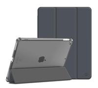 Fintie Funda para iPad de 10,2" de 9/8/7 Gen (Modelo 2021/2020/2019) | Soporte Integrado para Pencil - Trasera Transparente Carcasa Ligera Auto-Reposo/Activación, Gris Oscuro