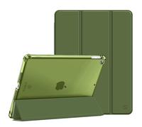 Fintie Funda para iPad de 10,2" de 9/8/7 Gen (Modelo 2021/2020/2019) | Soporte Integrado para Pencil - Trasera Transparente Carcasa Ligera Auto-Reposo/Activación, Verde Oliva