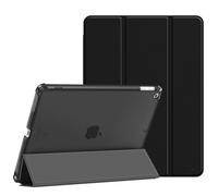 Fintie Funda para iPad de 10,2" de 9/8/7 Gen (Modelo 2021/2020/2019) | Soporte Integrado para Pencil - Trasera Transparente Carcasa Ligera Auto-Reposo/Activación, *Negro
