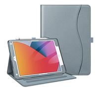 FINTIE Funda para iPad de 9ª / 8ª / 7ª generación (2021/2020/2019) de 10.2 Pulgadas - [Protección de Esquinas] Funda con Soporte de visualización multiángulo con Bolsillo y portalápices, Reposo