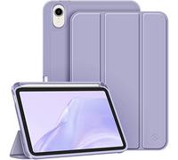 Fintie Funda para iPad Mini 7 2024 / Mini 6 2021 de 8,3 Pulgadas con Soporte Integrado para Pencil - Carcasa Ligera Trasera de TPU Suave con Auto-Reposo/Activación, Lila Gris