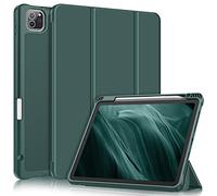Fintie Funda para iPad Pro 11 Pulgadas (4ª y 3ª Gen) 2022/2021, Cubierta Trasera de TPU Suave y Flexible con Soporte para lápices, también para iPad Pro 11 Pulgadas de 2ª/1ª Gen-Verde Medianoche