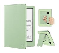 Fintie Funda para Kindle Paperwhite 7" (12ª Gen 2024) y Kindle Colorsoft Signature Edition, Funda Plegable de Piel sintética, función Atril, Ranura para Tarjeta de Encendido y Apagado,Verde Grisáceo