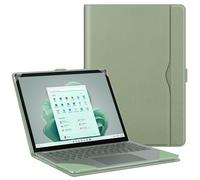 FINTIE Funda para Laptop Microsoft Surface de 13.5 Pulgadas 5/4/3/2 (Modelo: 1951/1868/1958/1950/1867/1769), Funda Protectora de Piel sintética Bolsillo Grande, Color Salvia