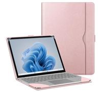 FINTIE Funda para Laptop Microsoft Surface Go 3/2/1 de 12,4 Pulgadas (Modelo 2013/1943), Funda Protectora de Piel sintética Bolsillo Grande, Color Oro Rosa