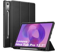 Fintie Funda para Lenovo Idea Tab Pro 12.7 Pulgadas 2025 (TB-373FU/ TB-375FC)- Funda Trasera Ultrafina de TPU Suave con Soporte para bolígrafo y función de Encendido automático, Color Negro
