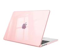Fintie Funda para MacBook Air 13,6" (M5) 2026 / (M4) 2025 / (M3) 2024 / (M2) 2022 - Súper Delgada Carcasa Protectora de Plástico Duro con Touch ID - Rosa (Transparente)
