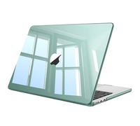 Fintie Funda para MacBook Air 13,6" (M5) 2026 / (M4) 2025 / (M3) 2024 / (M2) 2022 - Súper Delgada Carcasa Protectora de Plástico Duro con Touch ID - Verde (Transparente)