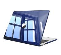 Fintie Funda para MacBook Air 13,6" (M5) 2026 / (M4) 2025 / (M3) 2024 / (M2) 2022 - Súper Delgada Carcasa Protectora de Plástico Duro con Touch ID - Azul Oscuro (Transparente)