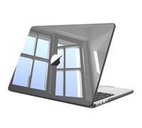 Fintie Funda para MacBook Air 13,6" (M5) 2026 / (M4) 2025 / (M3) 2024 / (M2) 2022 - Súper Delgada Carcasa Protectora de Plástico Duro con Touch ID - Gris (Transparente)