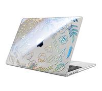Fintie Funda para MacBook Air 13,6 Pulgadaas (M4) 2025 / (M3) 2024 / (M2) 2022 - Súper Delgada Carcasa Protectora de Plástico Duro - Transparente jardín