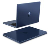 Fintie Funda para MacBook Air 13,6 Pulgadaas (M4) 2025 / (M3) 2024 / (M2) 2022 - Súper Delgada Carcasa Protectora de Plástico Duro con Touch ID - Medianoche