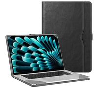Fintie Funda para MacBook Air 15 Pulgadas (M4) 2025 / (M3) 2024 / (M2) 2023, Funda Protectora de Piel sintética con Pantalla Retina líquida y Touch - Negro